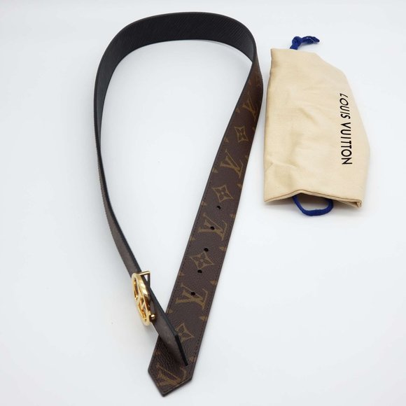 100% Authentic Louis Vuitton Circle Reversible Canvas and Leather Belt 85 - Picture 5 of 13